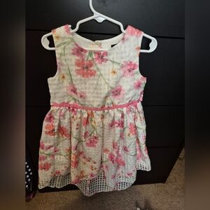 George Pink and White Floral Kids Dress